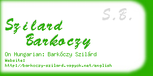szilard barkoczy business card