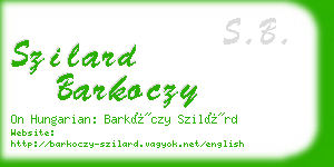 szilard barkoczy business card